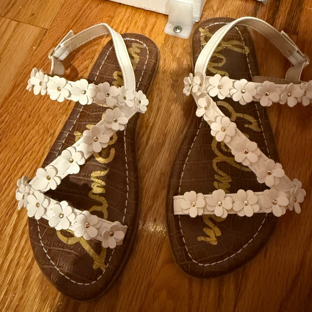 Sam Edelman White Floral Kids Sandals